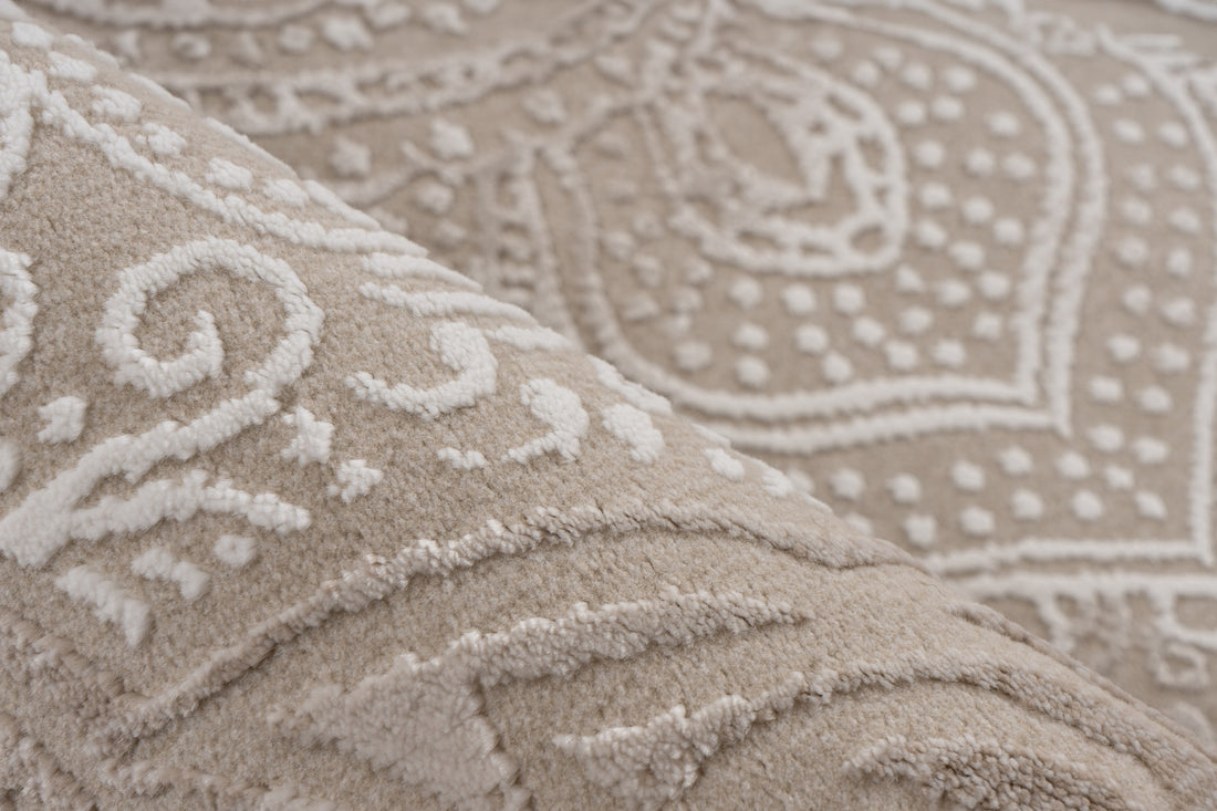 Elif 404 Beige - Lyhytnukkainen Matto 160 x 230 cm