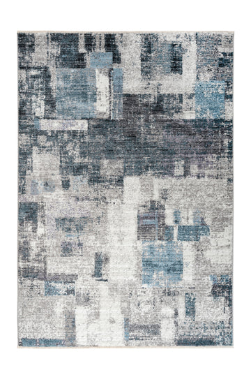 Medellin 407 Silver-Blue - Lyhytnukkainen Matto