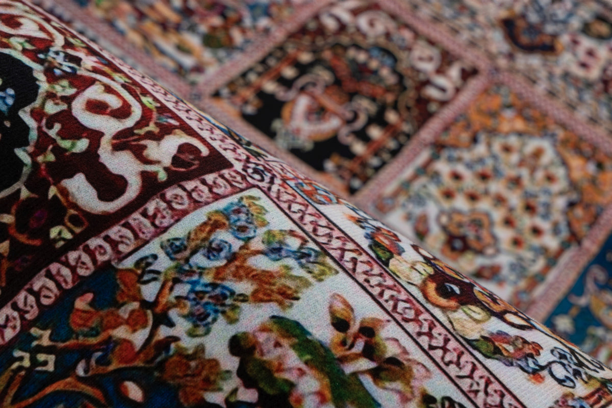 itämais tyylinen punainen matto dunya 103 materiaali