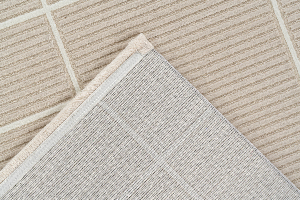 lyhyt nukkainen matto elif 401 beige pohja