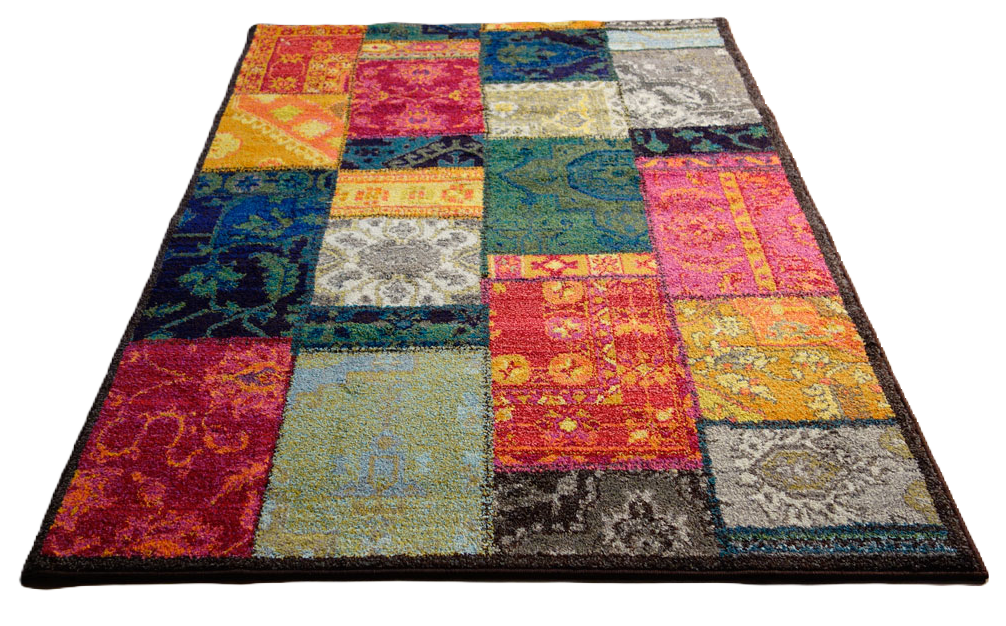 Lyhytnukkainen matto Patchwork moniväri